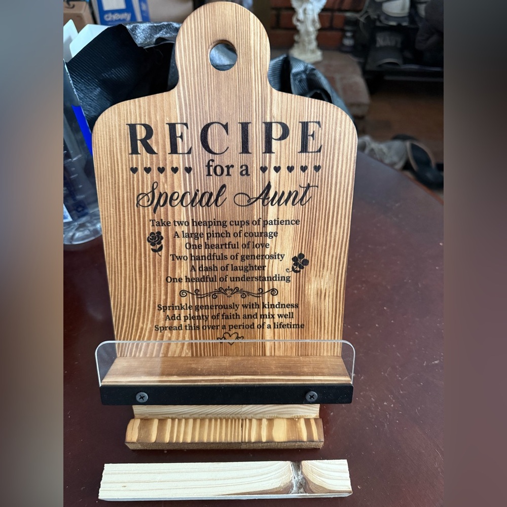 Wooden Recipe Holder with Engraving